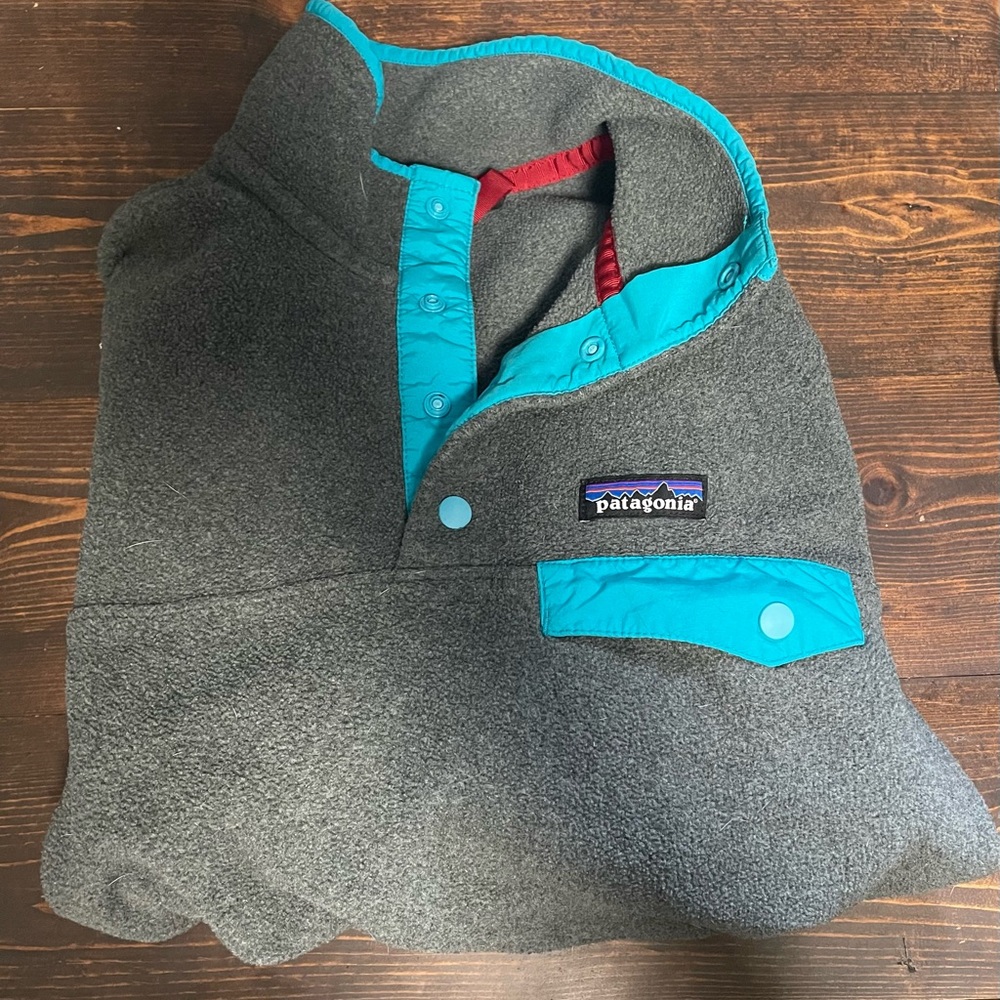 Patagonia Snap T Pullover - Women’s Small - Teal and Grey